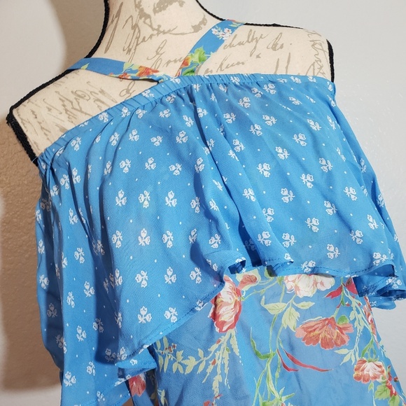 🎉🎉HP🎉🎉Redhaute Blue Off Shoulder Blouse sSM - Picture 4 of 4